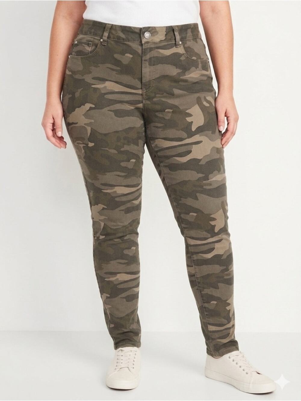 D. Jeans Camo Ankle  Skinny Jeans Green Gray Womens 14 Plus Size Fashion